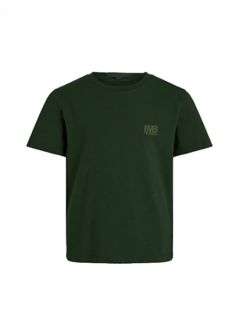 I'm Brian T-shirt Verde con Micro Logo per Bambini