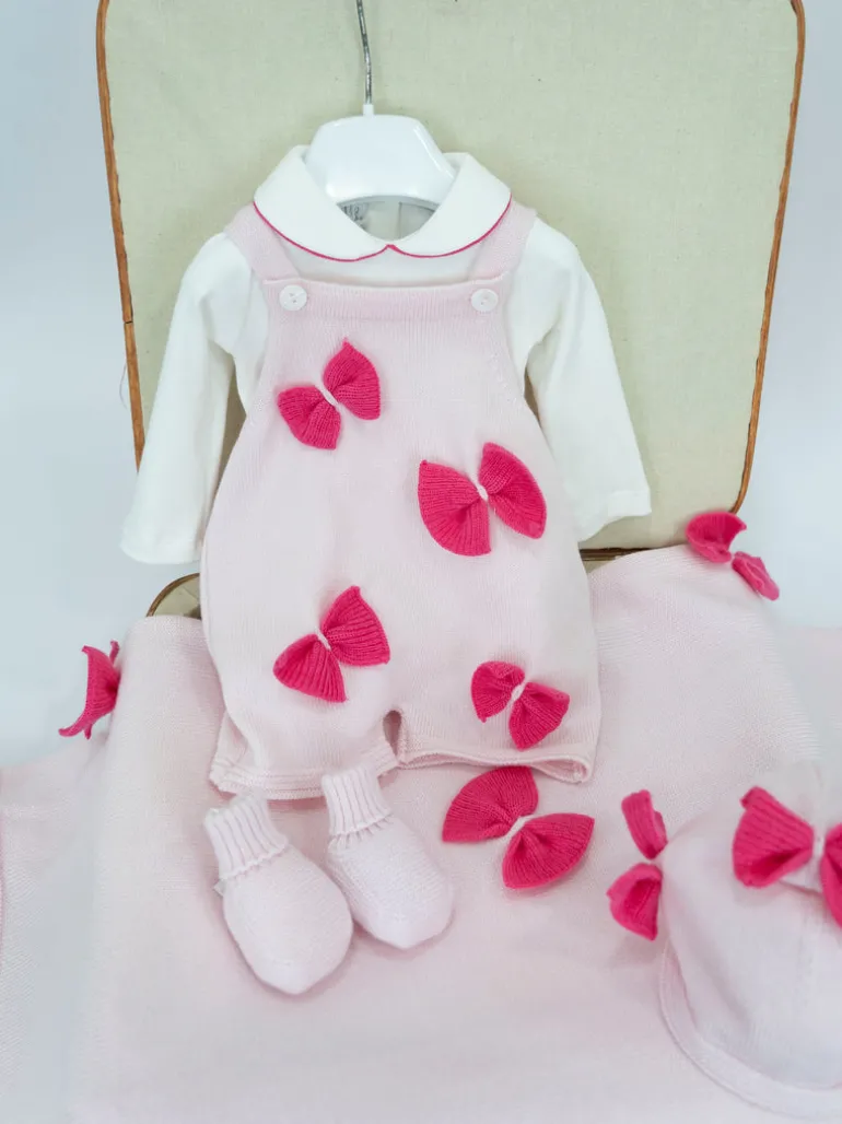 Le Coconnè Tutina Rosa con Fiocchi per Neonate