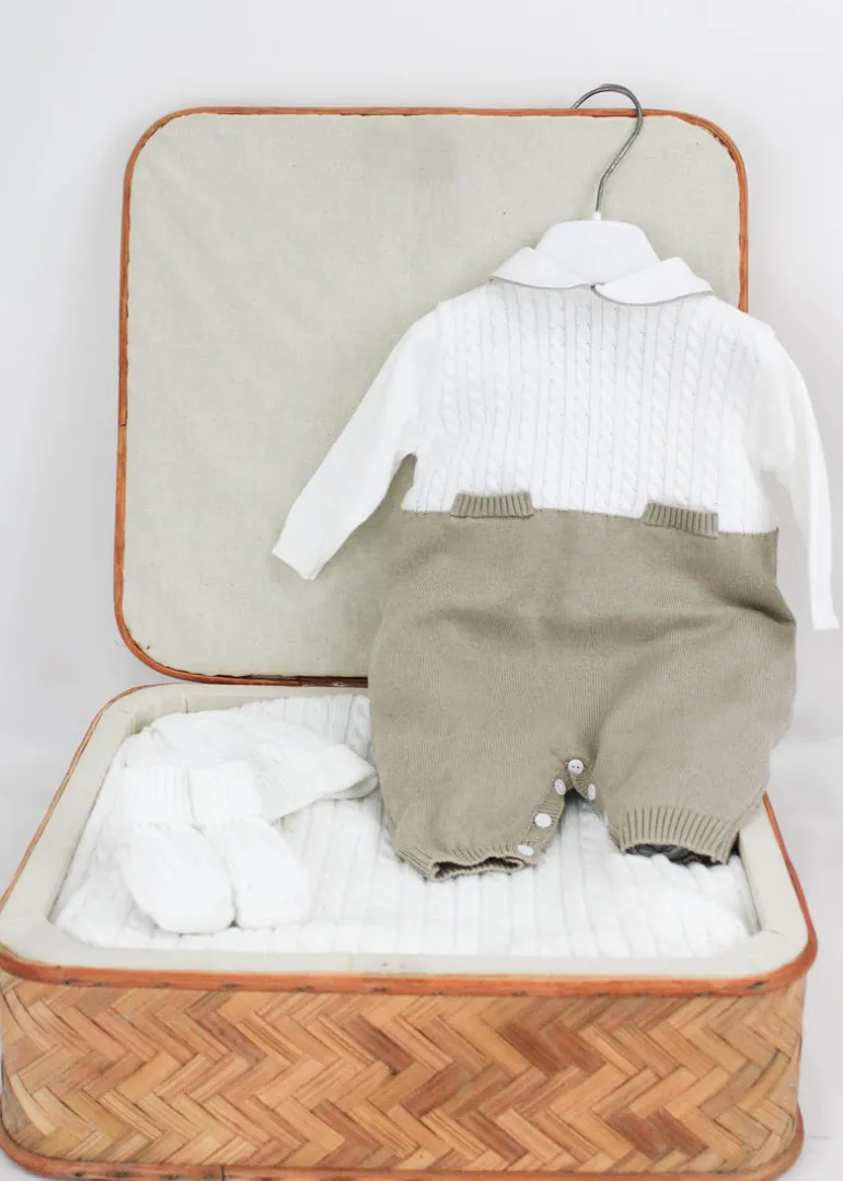 Le Coconne Corredino Bianco/Beige con Tutina per Neonati