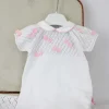 Le Coconne Pagliaccetto Bianco con Fiocchi per Neonate