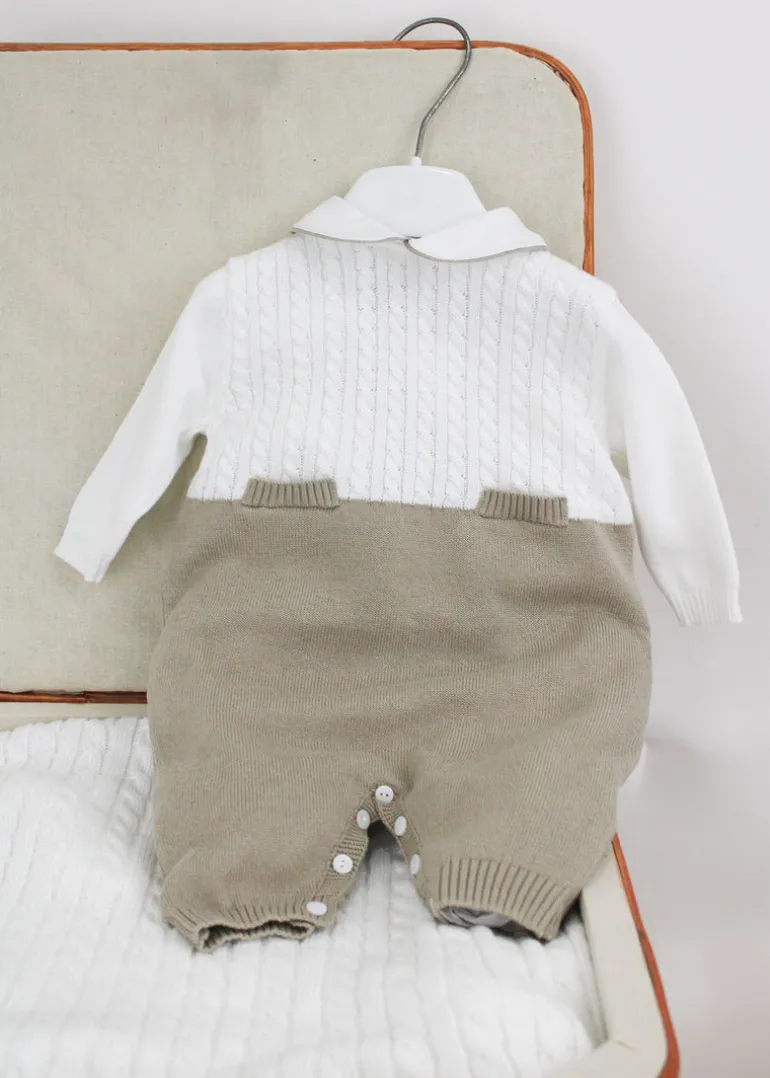 Le Coconne Tutina Bianco/Beige per Neonati