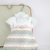 Marlù Salopette Bianca/Multicolor per Neonate