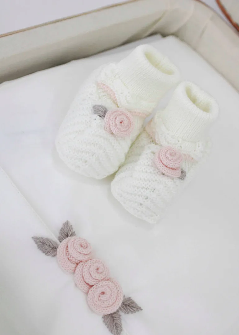 Marlù Scarpine Vaniglia/Rosa Pesca per Neonate