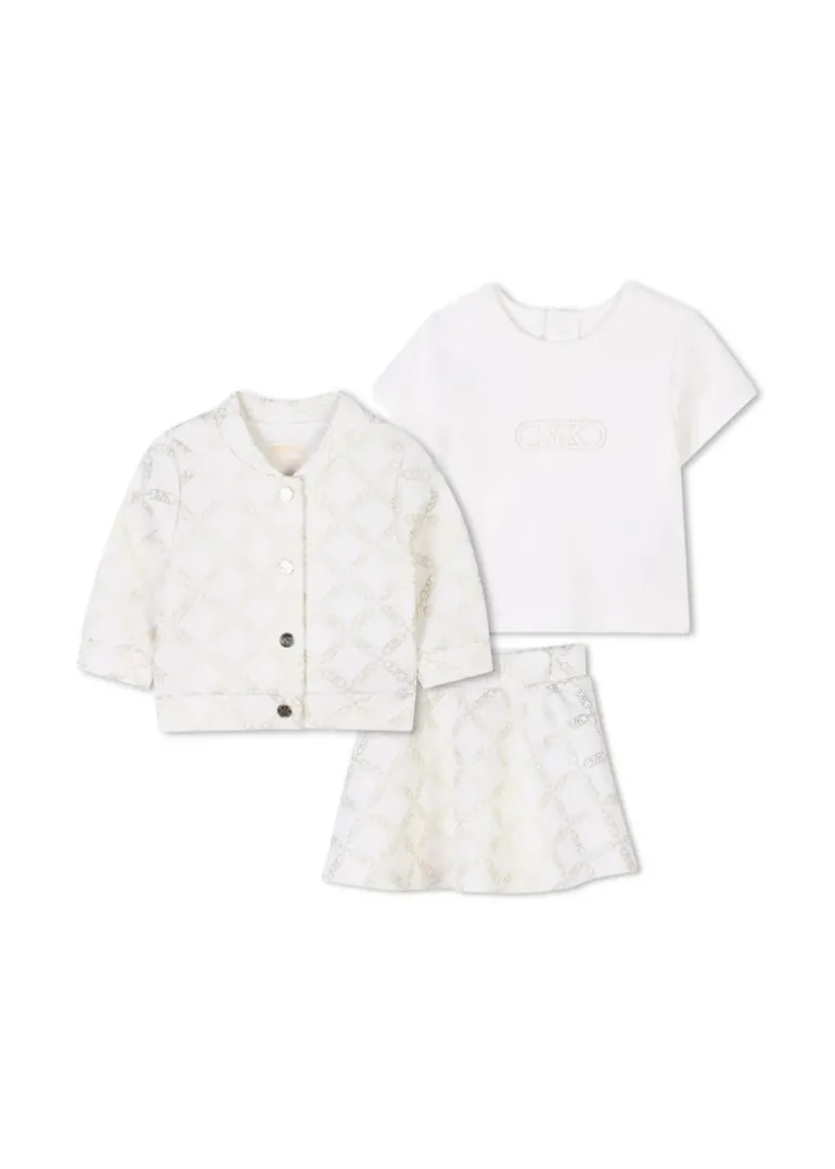 Michael Kors Kids Completo Ecrù/Dorato per Neonate