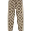 Michael Kors Kids Pantaloni in Felpa Beige con Logo Monogram per Bambine