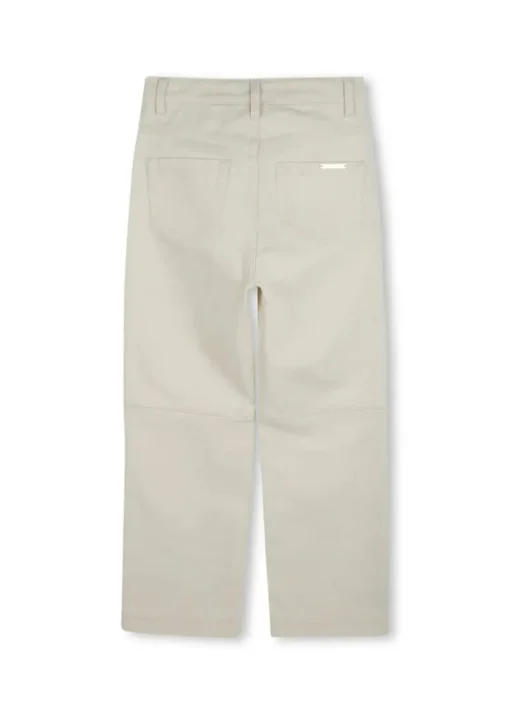 Michael Kors Kids Pantaloni Crema con Applicazione Strass per Bambine