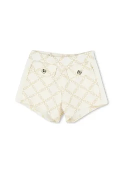 Michael Kors Kids Shorts Ecrù Logo All Over per Bambine