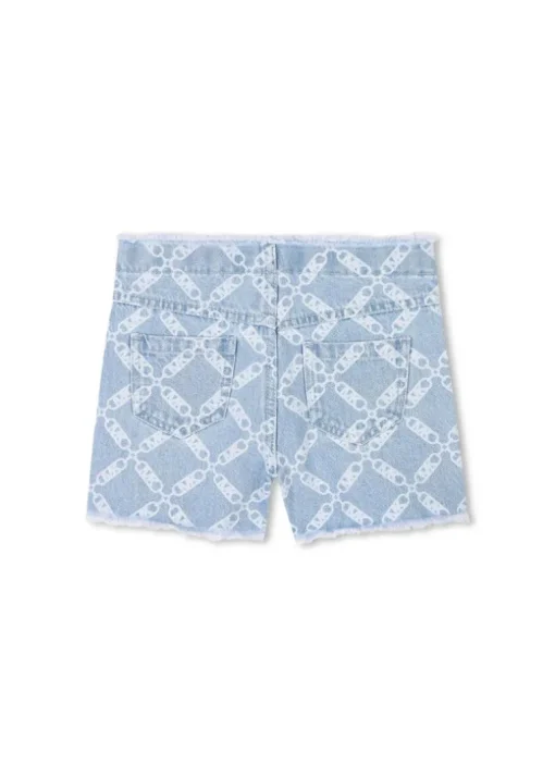 Michael Kors Kids Shorts in Denim Logo All Over per Bambine