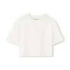 Michael Kors Kids T-shirt Crop Bianca con Logo per Bambine