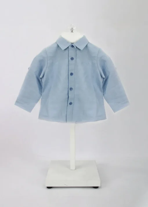 Minibanda Camicia Celeste con Logo per Neonati