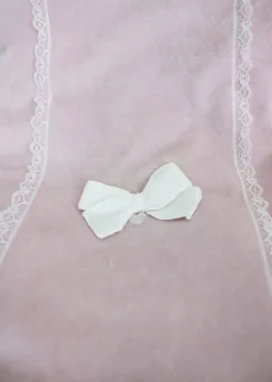 Minibanda Coperta Rosa con Fiocco e Ruches per Neonate