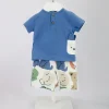 Minibanda T-shirt Avion con Shorts Multicolor per Neonati