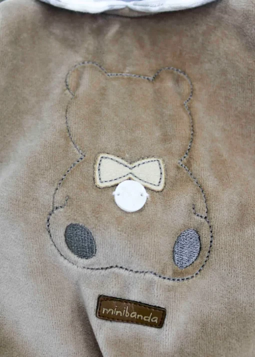 Minibanda Tutina Beige con Ricamo per Neonati