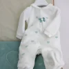 Minibanda Tutina Bianca con Ricamo Cuori per Neonate