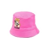 Moschino Kids Cappello Bucket Fucsia con Stampa per Neonate