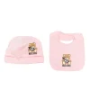 Moschino Kids Cappello con Bavetta Rosa con Toy per Neonate