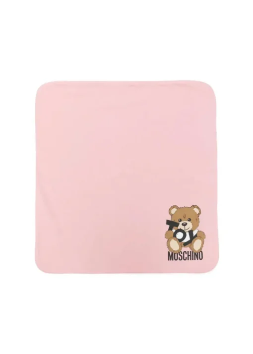 Moschino Kids Coperta Rosa con Stampa Toy per Neonate
