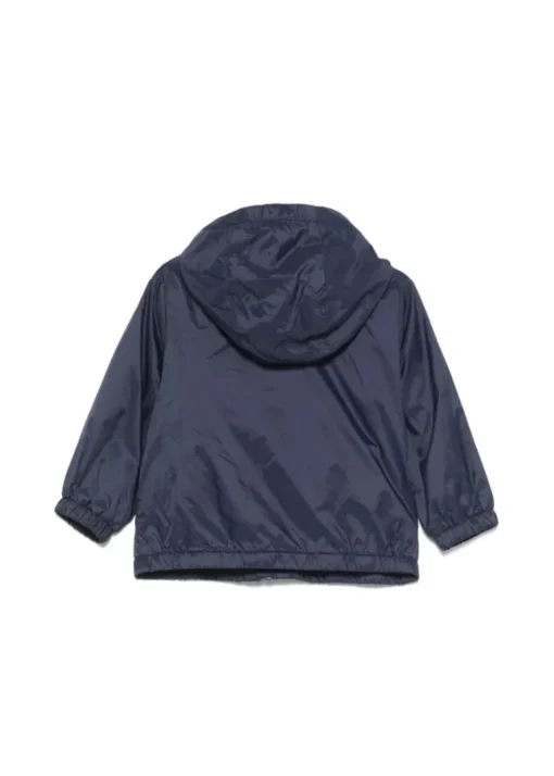 Moschino Kids Giubbino a Vento Navy con Stampa Toy per Neonati