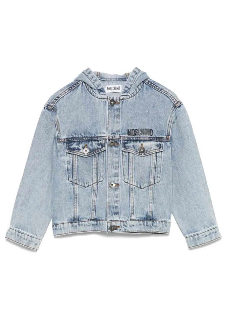 Moschino Kids Giubbino Jeans con Stampa per Bambini