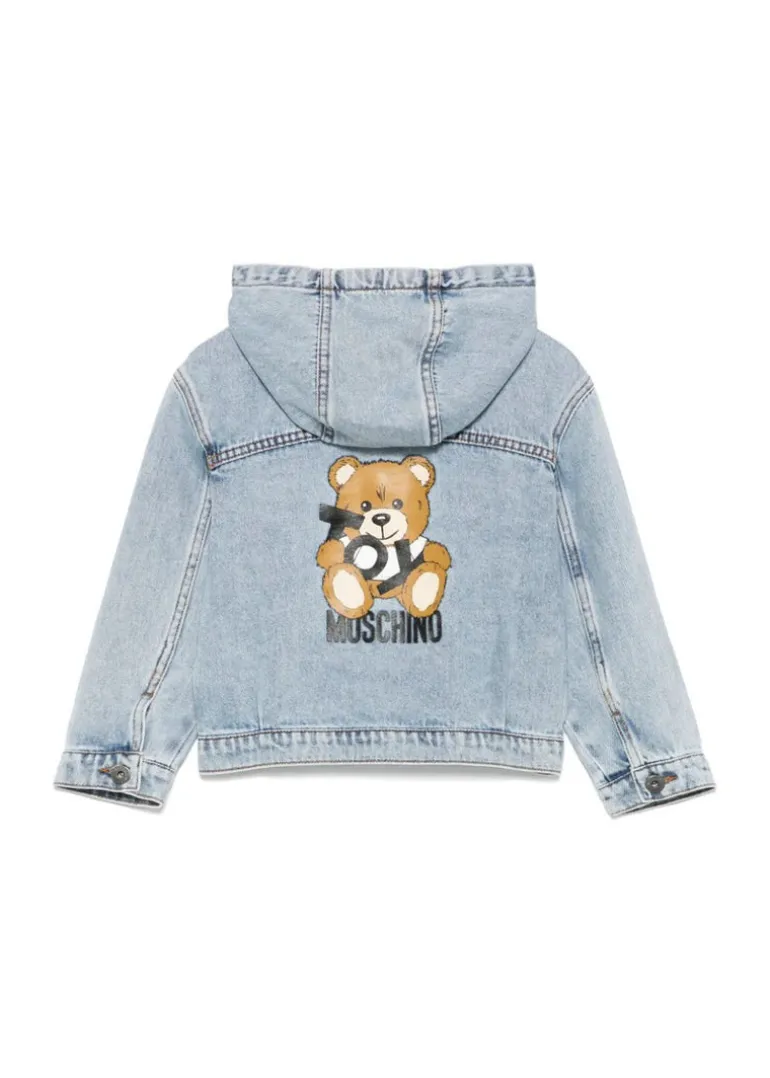 Moschino Kids Giubbino Jeans con Stampa per Bambini