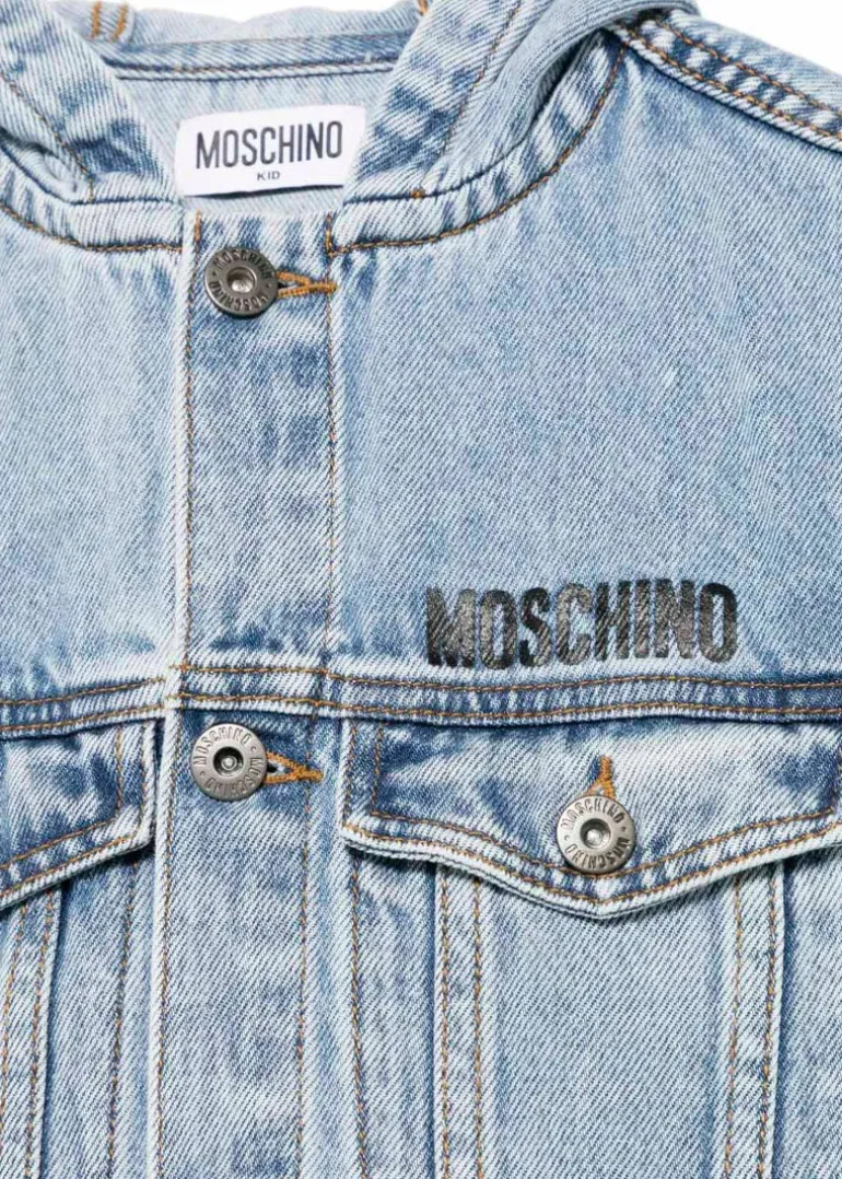Moschino Kids Giubbino Jeans con Stampa per Bambini