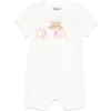 Moschino Kids Pagliaccetto Panna con Stampa Colorful per Neonate