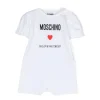 Moschino Kids Pagliaccetto Bianco con Ricamo Logo