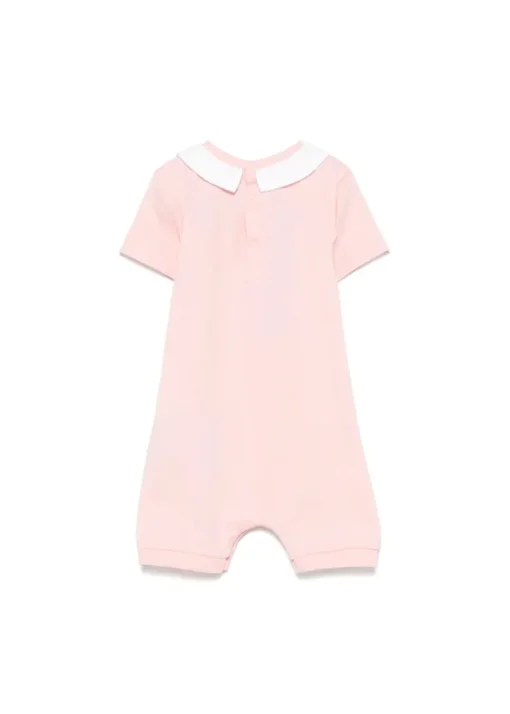 Moschino Kids Pagliaccetto Rosa con Stampa Toy per Neonati