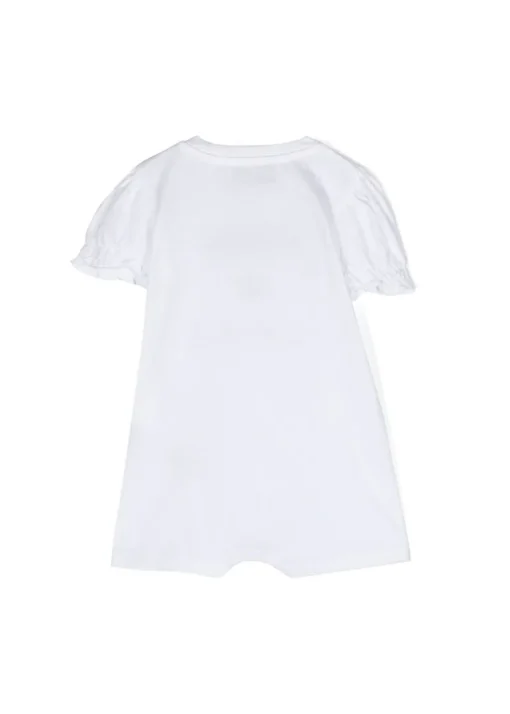 Moschino Kids Pagliaccetto Bianco con Ricamo Logo