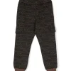 Moschino Kids Pantaloni Marroni in Tuta con Logo Monogram per Bambini