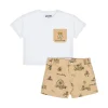 Moschino Kids T-shirt con Shorts Bianco/Beige per Neonati