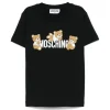 Moschino Kids T-Shirt Nera con Stampa Teddy per Bambini
