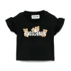 Moschino Kids T-shirt Nera con Stampa per Neonate