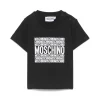 Moschino Kids T-shirt Nera con Logo per Neonati