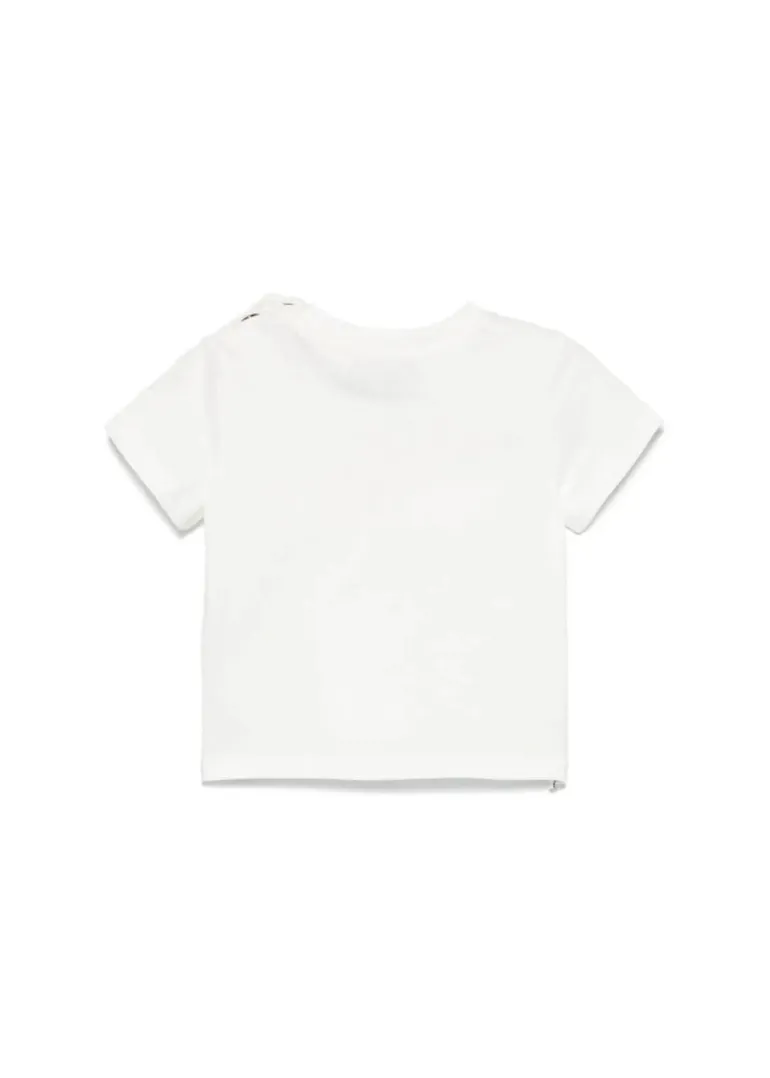 Moschino Kids T-shirt Panna con Stampa Colorful per Neonate
