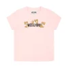 Moschino Kids T-shirt Rosa con Stampa Teddy per Neonate