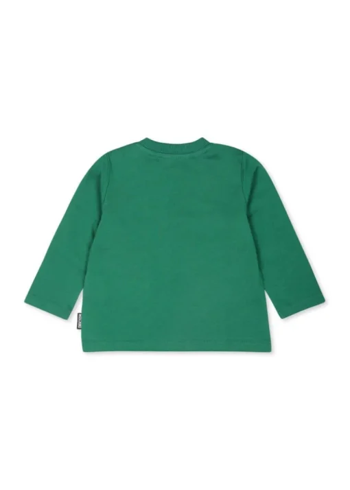 Moschino Kids T-shirt Verde Maniche Lunghe per Neonati