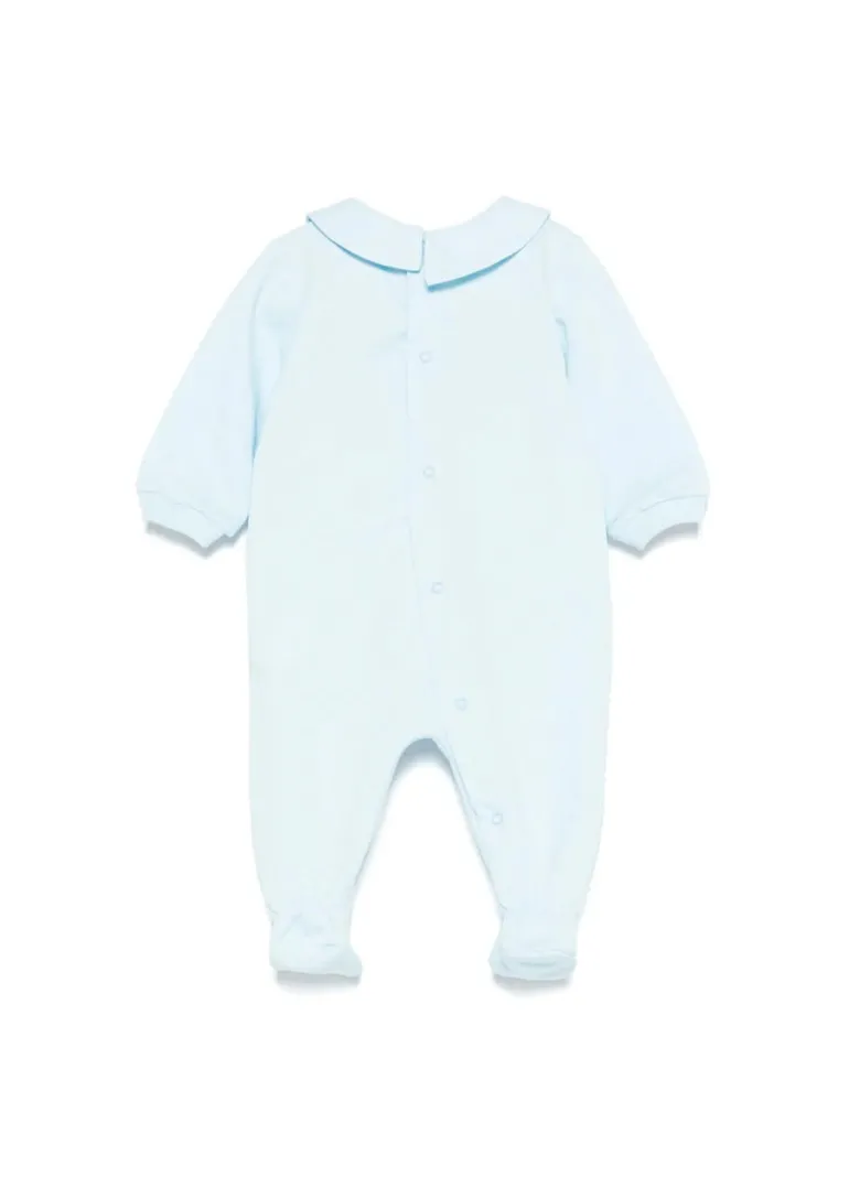 Moschino Kids Tutina Celeste con Stampa Toy per Neonati