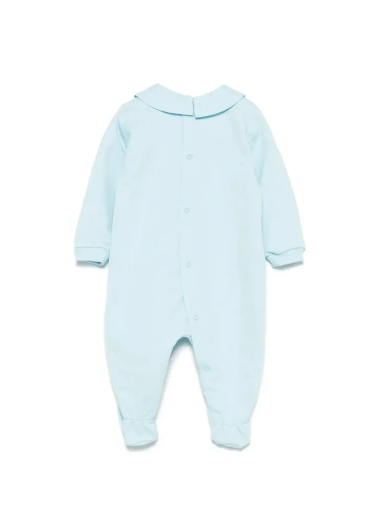 Moschino Kids Tutina Celeste con Logo Teddy Bear per Neonati