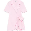 MSGM Kids Abito Rosa a Righe per Bambine