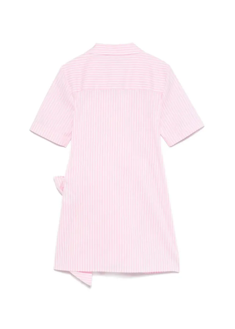 MSGM Kids Abito Rosa a Righe per Bambine