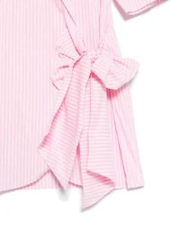 MSGM Kids Abito Rosa a Righe per Bambine