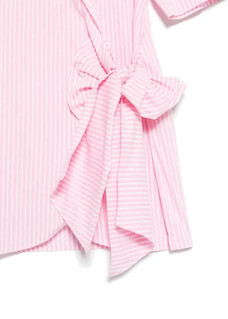 MSGM Kids Abito Rosa a Righe per Bambine