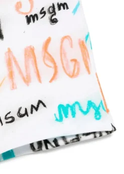 MSGM Kids Bermuda Bianco con Stampa All Over per Bambini