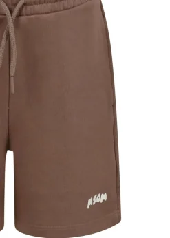 MSGM Kids Bermuda Marrone con Logo per Bambini