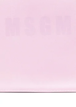 MSGM Kids Borsa Tote Rosa con Stampa per Bambine