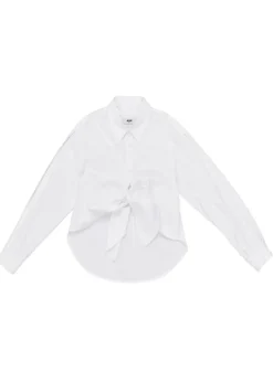 MSGM Kids Camicia Bianca con Fiocco per Bambine