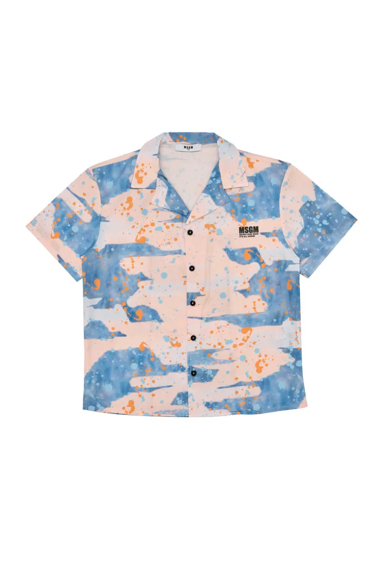 MSGM Kids Camicia Paint Effect per Bambini