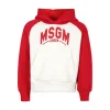 MSGM Kids Felpa Crema/Rosso con Cappuccio per Bambini