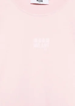 MSGM Kids Felpa Rosa Maniche Corte per Bambine